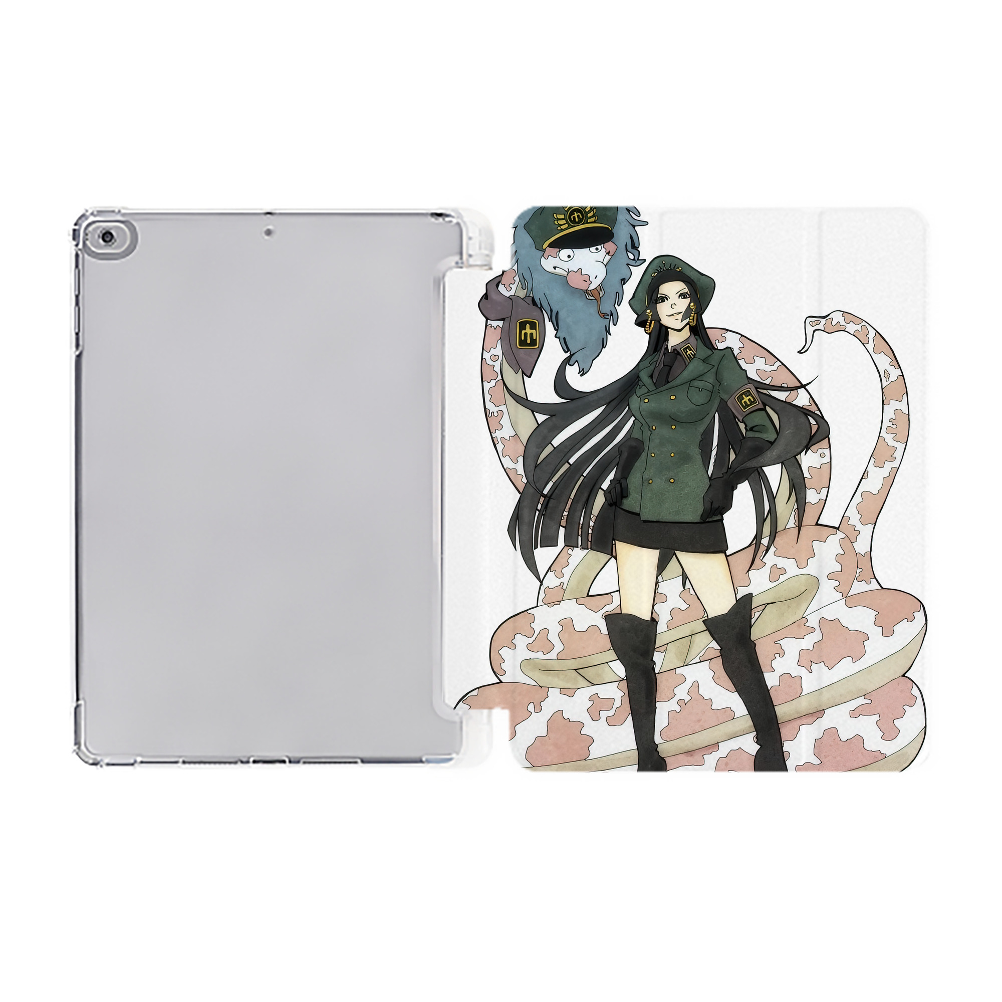ワンピース ONE PIECE IPad ケース ペン収納付き 三つ折りスタンド PUレザー×シリコン 対応機種9.5/10.5/10.9インチ